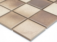 Échantillon manuel de carreaux de mosaïque CÉRAMIQUE BRUNE BEIGE MIX AUTOMATIQUE MOS16-1211-R10_m