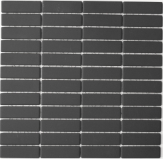 Motif manuel Carreau de mosaïque Céramique baguettes noires non émaillées Carreau de sol pour receveur de douche MOS24B-0310-R10_m