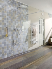 Mosaïque rétro vintage dosseret de cuisine blanc bleu orange gris MOS22B-1404_f | 10 tapis de mosaïque