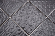 Mosaïque rétro vintage Fond de cuisine noir Spirit noir MOS22B-1403_f | 10 Tapis de mosaïque