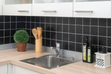 Mosaïque rétro vintage Fond de cuisine noir Spirit noir MOS22B-1403_f | 10 Tapis de mosaïque