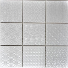 Mosaïque rétro vintage mur cuisine blanc Spirit blanc MOS22B-0104_f | 10 tapis mosaïque