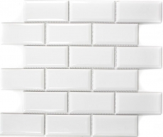 Metro Subway Carreaux de mosaïque Céramique BLANC Carrelage cuisine mur MOS26M-0101_f | 10 Tapis de mosaïque
