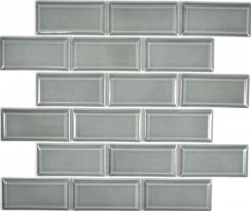 Metro Subway Carreaux de mosaïque Céramique gris vert Carrelage cuisine mur MOS26M-0218_f | 10 Tapis de mosaïque