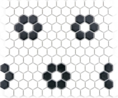 Carreaux de mosaïque Céramique Hexagone noir blanc mat Carrelage cuisine MOS11A-0103_f | 10 Tapis de mosaïque