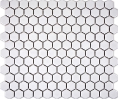 Carreaux de mosaïque Céramique Hexagone blanc brillant Carreaux de cuisine MOS11A-0102_f | 10 Tapis de mosaïque