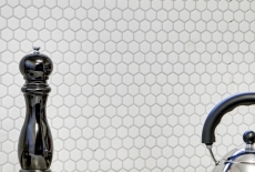 Carreaux de mosaïque Céramique Hexagone blanc mat mur douche Carreaux muraux MOS11A-0111_f | 10 Tapis de mosaïque