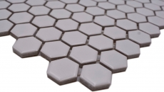 Carreaux de mosaïque Céramique Hexagone blanc mat mur douche Carreaux muraux MOS11A-0111_f | 10 Tapis de mosaïque