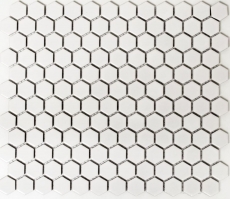 Carreaux de mosaïque Céramique Hexagone blanc mat mur douche Carreaux muraux MOS11A-0111_f | 10 Tapis de mosaïque