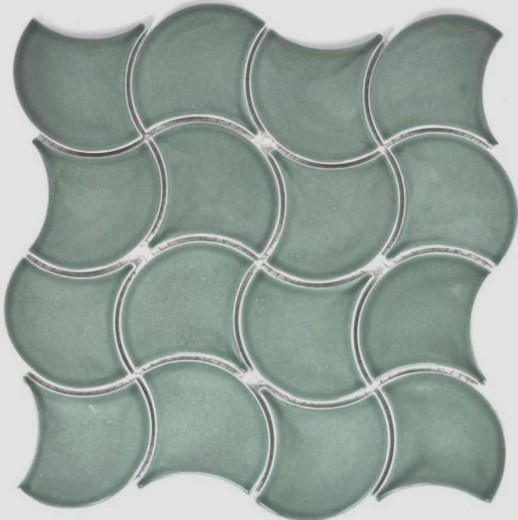 Mosaïque Carreau céramique éventail pétrole brillant vague Carreaux muraux Carreaux salle de bain MOS13-FSW18_f | 10 Tapis mosaïque