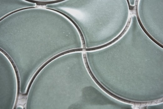 Mosaïque Carreau céramique éventail pétrole brillant vague Carreaux muraux Carreaux salle de bain MOS13-FSW18_f | 10 Tapis mosaïque