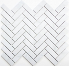 Mosaïque Carreau céramique à chevrons aspect pierre blanche Carrelage cuisine MOS24-SO10_f | 10 Tapis de mosaïque