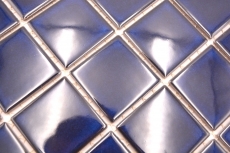 Carreau de mosaïque céramique bleu cobalt bleu foncé brillant MOS14-0405_f