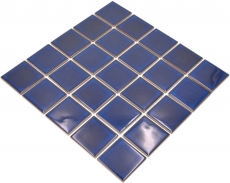 Carreau de mosaïque céramique bleu cobalt bleu foncé brillant MOS14-0405_f