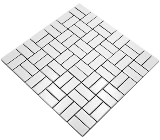 Mosaïque Carreau céramique Moulin à vent blanc mat Revêtement de baignoire MOS24-CWM07WM_f