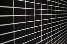 Mosaïque Céramique Bâtonnets noir mat Mosaïque murale fond de cuisine MOS24-0311_f