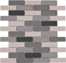 Mosaïque Carreau céramique beige clair gris Brick non émaillé Carreau de sol de douche MOS26-0206-R10_f