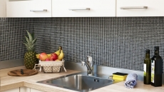 Mosaïque ECO GLAS Enamel noir mat MOS140-01B_f | 10 Tapis de mosaïque