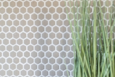 Mosaïque ECO GLAS Hexagon Enamel cream mat MOS140-HX13C_f | 10 Tapis de mosaïque