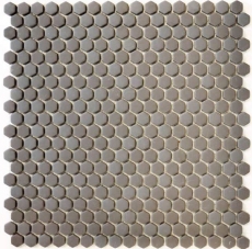 Mosaïque ECO GLAS Hexagon Enamel gris brun mat MOS140-HX15G_f | 10 Tapis de mosaïque