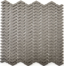Mosaïque ECO GLAS chevron enamel cream mat MOS140-HB33C_f | 10 Tapis de mosaïque