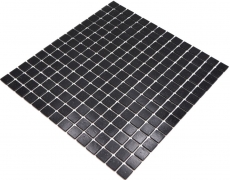 Carreau mosaïque en verre noir Carreau de salle de bain MOS50-0302_f | 10 Tapis mosaïque