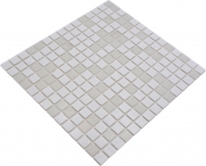 Carreau mosaïque en verre blanc Carreaux muraux Carreaux de salle de bain Dos de douche Miroir MOS52-0103_f | 10 Tapis mosaïque