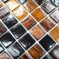 Carreau mosaïque verre Goldstar brun Carreaux muraux Carreaux de salle de bain Dos de douche MOS54-1306_f | 10 Tapis de mosaïque