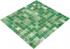 Carreau mosaïque en verre Goldensilk vert Carreaux muraux Carreaux de salle de bain Dos de douche MOS54-0504_f | 10 Tapis mosaïque