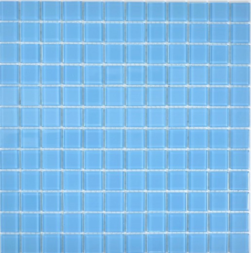 Carreau de mosaïque Translucide Mosaïque de verre Crystal bleu clair SALLE DE BAIN WC CUISINE MUR MOS63-0402_f | 10 Tapis de mosaïque