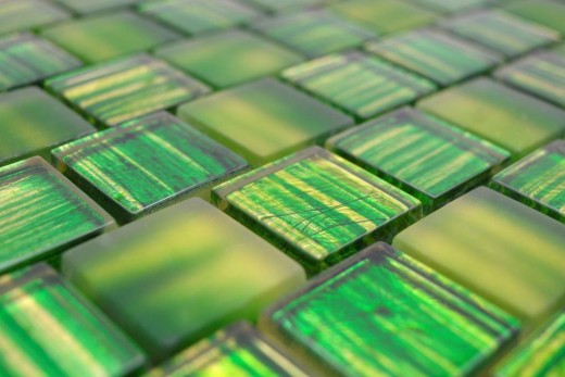 Mosaïque Translucide Mosaïque de verre Crystal Verre laiteux vert clair mat givré MOS78-CF83_f