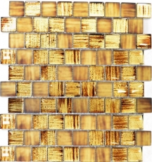 Mosaïque Carreau de verre Mosaïque de verre Crystal verre laiteux brun clair mat givré MOS78-CF85_f
