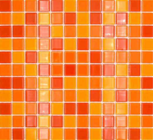 Carreau de mosaïque translucide jaune orange rouge Mosaïque de verre Crystal jaune orange rouge MOS62-0802_f | 10 Carreaux de mosaïque