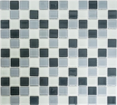 Carreau de mosaïque Translucide gris Mosaïque de verre Crystal gris SALLE DE BAIN WC CUISINE MUR MOS62-0204_f | 10 Tapis de mosaïque