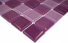 Carreau de mosaïque Translucide lilas Mosaïque de verre Crystal lilas SALLE DE BAIN WC CUISINE MUR MOS62-1104_f | 10 Tapis de mosaïque