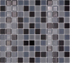 Carreau de mosaïque Translucide noir Mosaïque de verre Crystal noir BAD WC cuisine MUR MOS62-0208_f | 10 Tapis de mosaïque