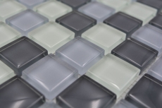 Carreau de mosaïque Translucide gris Mosaïque de verre Crystal gris SALLE DE BAIN WC CUISINE MUR MOS72-0204_f | 10 Tapis de mosaïque