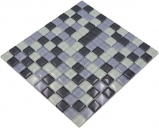 Carreau de mosaïque Translucide gris Mosaïque de verre Crystal gris SALLE DE BAIN WC CUISINE MUR MOS72-0204_f | 10 Tapis de mosaïque
