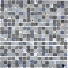 Carreau de mosaïque Pierre translucide noir NERO SALLE DE BAIN WC CUISINE MUR MOS91-0334_f | 10 Tapis de mosaïque