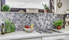 Carreau de mosaïque translucide acier inoxydable noir argent combinaison mosaïque de verre Crystal acier noir structure MOS88-0203_f | 10 tapis de mosaïque