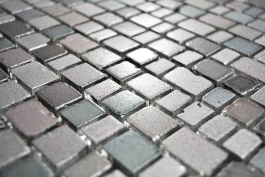 Mosaïque transparente Crystal Mosaïque de verre gris beige mur carreaux cuisine salle de bain_f | 10 tapis de mosaïque