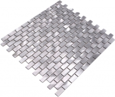 Mosaïque dosseret aluminium argenté Brick carrelage cuisine MOS48-0204_f