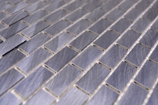 Mosaïque dosseret aluminium Brick noir carrelage cuisine MOS48-0304_f