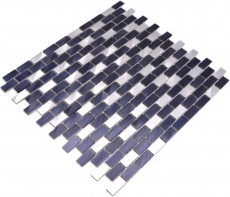 Mosaïque Fond aluminium baguettes noir Fond cuisine MOS48-0208_f