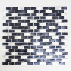 Mosaïque Fond aluminium baguettes noir Fond cuisine MOS48-0208_f
