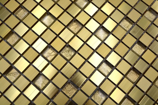 Mosaïque arrière aluminium mosaïque de verre or MOS49-A307_f
