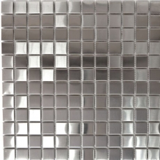 Mosaïque dosseret acier inoxydable argenté argenté acier brossé carrelage cuisine MOS129-23D_f
