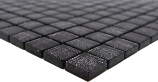Mosaïque de fond Mosaïque de verre noir structure MOS126-8BL17_f