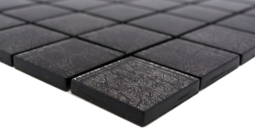 Mosaïque de fond Mosaïque de verre noir structure MOS126-8BL27_f