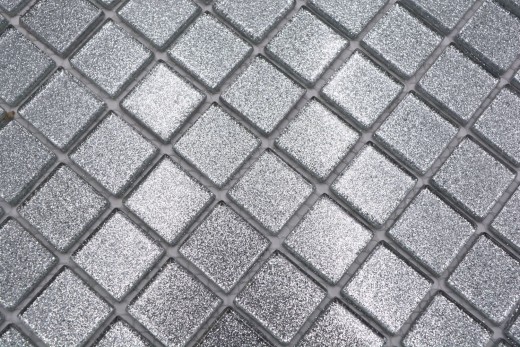 Mosaïque arrière Mosaïque de verre translucide Crystal argent martelé MOS60-0207_f